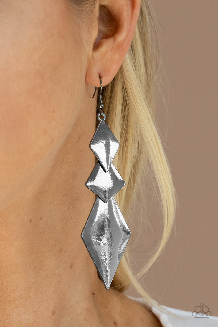 Paparazzi Accessories Danger Ahead - Silver Earrings