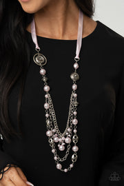 Paparazzi Accessories All The Trimmings - Pink Blockbuster Necklace Set