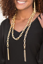 Paparazzi Accessories SCARFed for Attention Gold Necklace Set