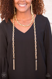 Paparazzi Accessories SCARFed for Attention Gold Necklace Set