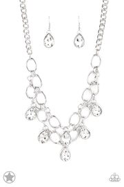 Paparazzi Accessories Show-Stopping Shimmer - White Necklace Set