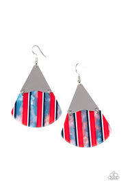 Paparazzi Accessories Social Animal - Red (White & Blue) Earrings