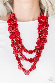 Paparazzi Accessories Barbados Bopper Red Necklace Set