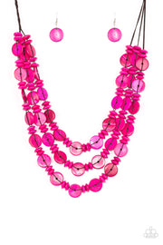 Paparazzi Accessories Barbados Bopper Pink Necklace Set