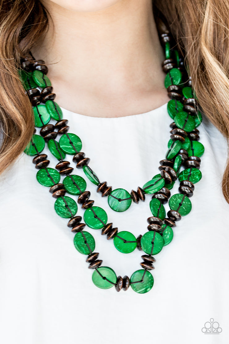 Paparazzi Accessories Key West Walkabout Green Necklace Set