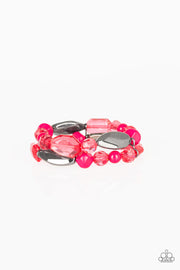Paparazzi Accessories Rockin Rock Candy - Pink Bracelet