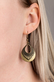 Paparazzi Accessories Totally Terrestrial - Brass Earrings