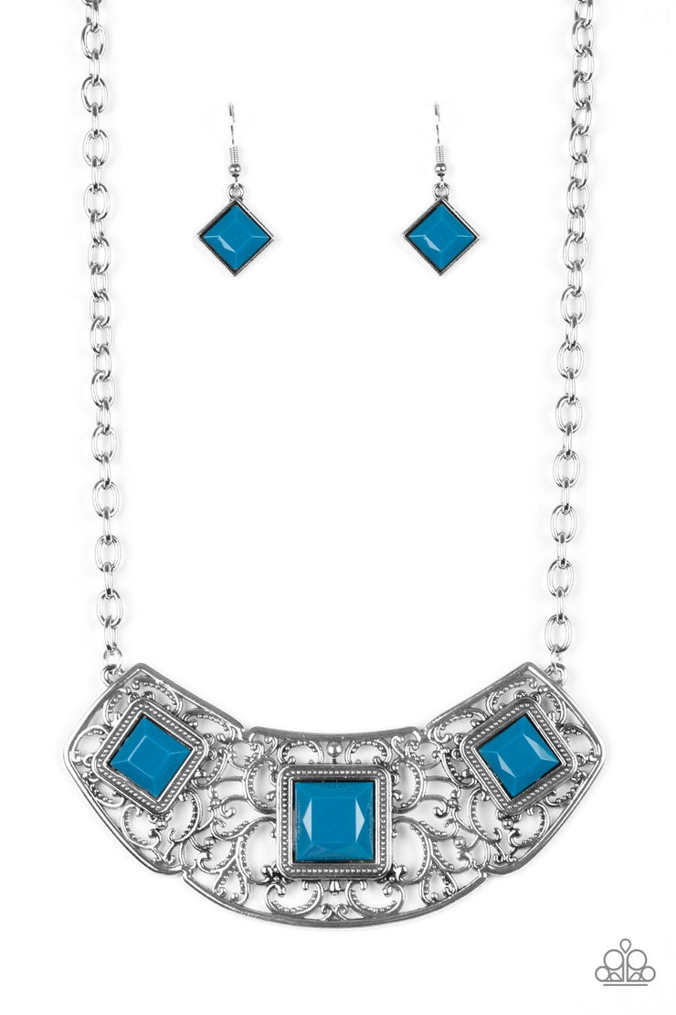 Paparazzi Accessories Feeling Inde-PENDANT Blue Necklace Set