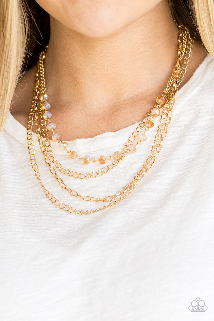 Paparazzi Accessories  Extravagant Elegance Gold Necklace Set