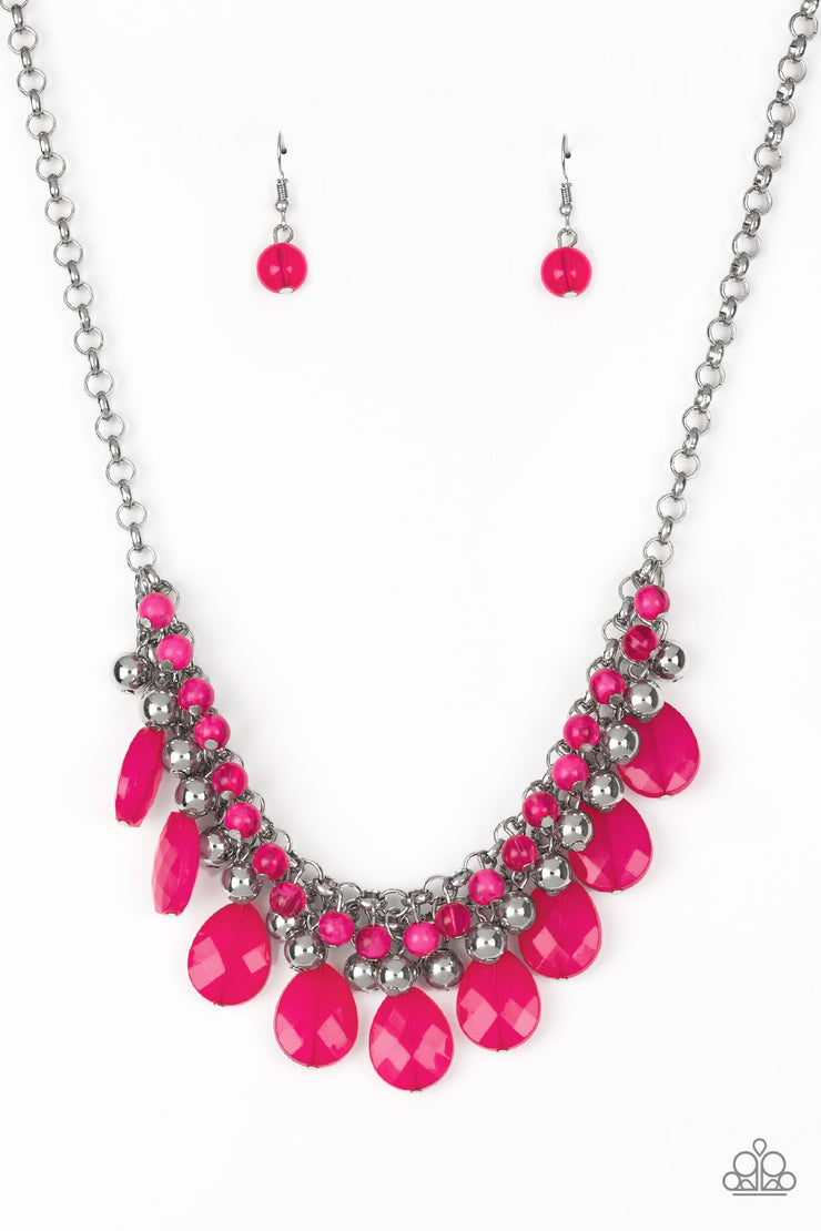 Paparazzi Accessories Trending Tropicana - Pink Necklace Set