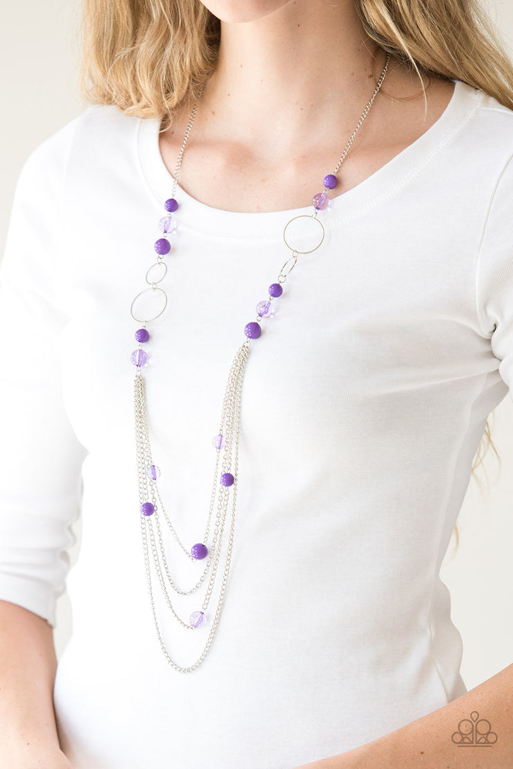 Paparazzi Accessories Bubbly Bright Purple Necklace Set