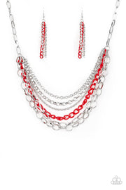Paparazzi Accessories Red Color Bomb Red Necklace Set