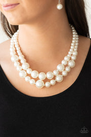 Paparazzi Accessories The More The Modest - White Necklace Set