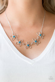 Paparazzi Accessories Hoppin Hibiscus - Blue Necklace Set