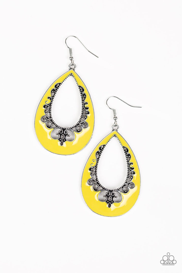 Paparazzi Earrings - Compliments To The Chic - Yellow