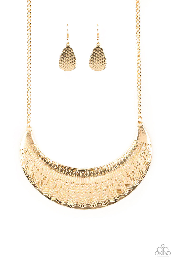 Paparazzi Accessories Large As Life Gold Necklace Set