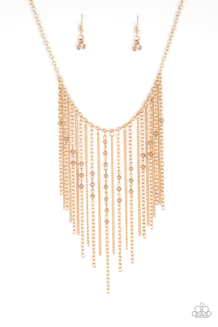 Paparazzi Accessories First Class Fringe - Gold Necklace Set