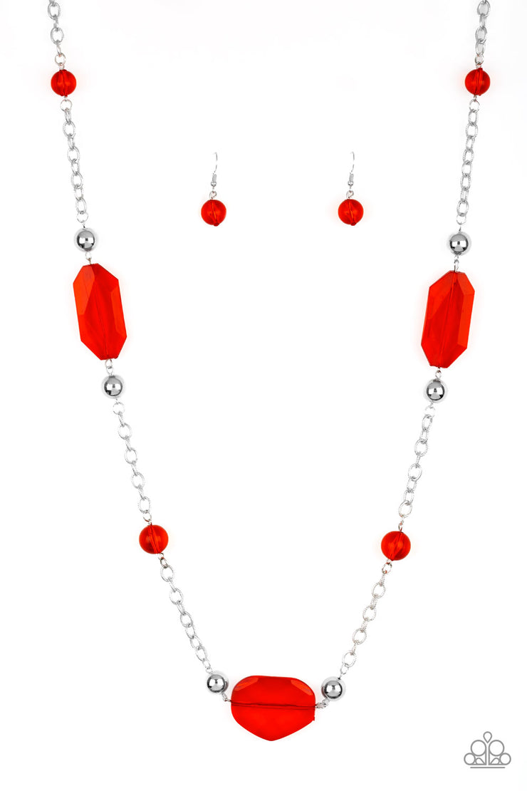 Paparazzi Accessories Crystal Charm Red Necklace Set