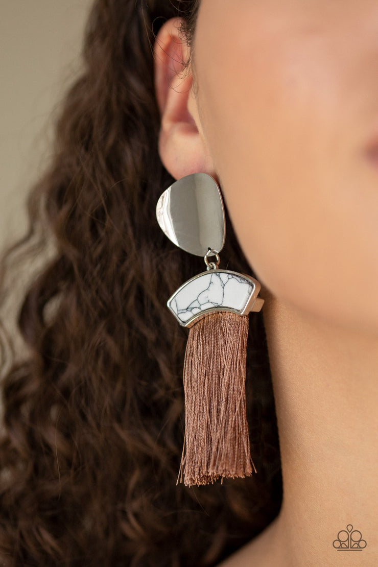 Paparazzi Accessories Insta Inca Brown Earrings