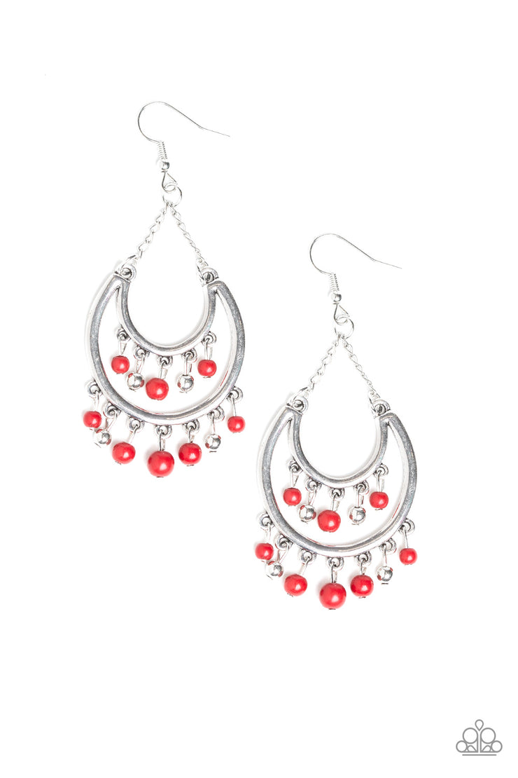 Paparazzi Accessories Free-Spirited Spirit - Red Earrings