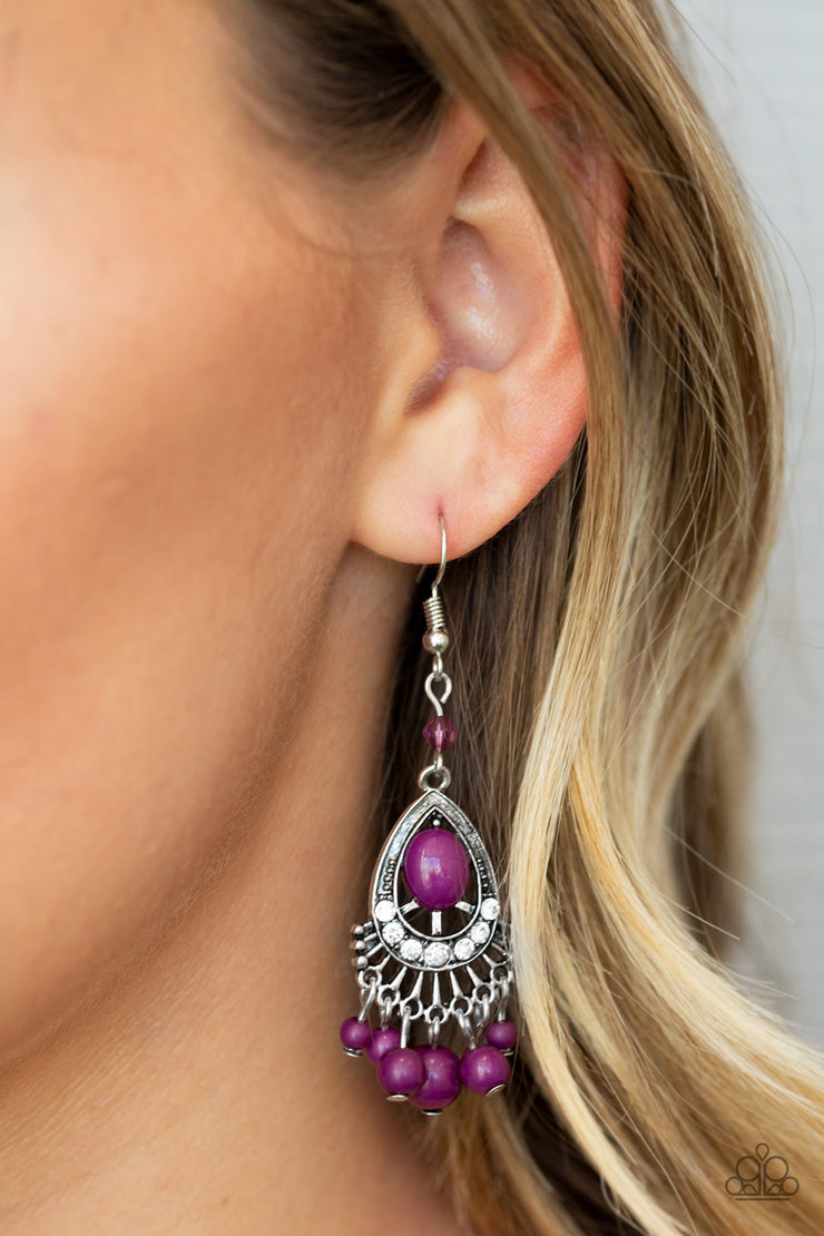 Paparazzi Accessories Floating On HEIR - Purple Earrings