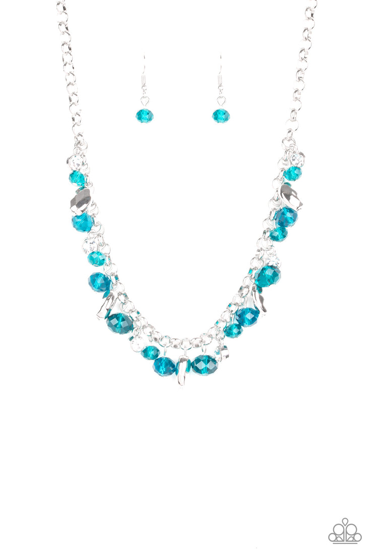 Paparazzi Accessories Downstage Dazzle - Blue Necklace Set