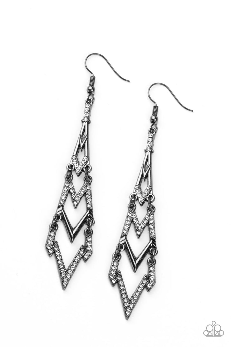 Paparazzi Accessories Electric Shimmer Black Earrings