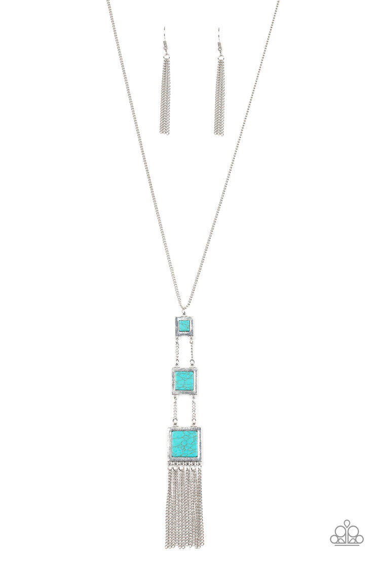 Paparazzi Accessories This Land Is Your Land Blue Necklace Set