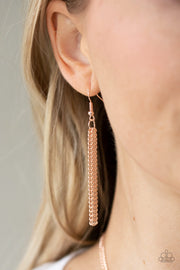 Paparazzi Accessories As MOON As I Can Rose Gold Necklace Set