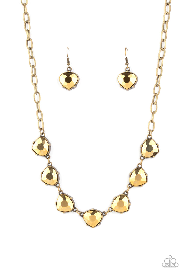 Paparazzi Accessories Star Quality Sparkle - Brass Necklace Set