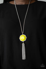 Paparazzi Accessories Prismatically Polygon - Yellow Necklace Set
