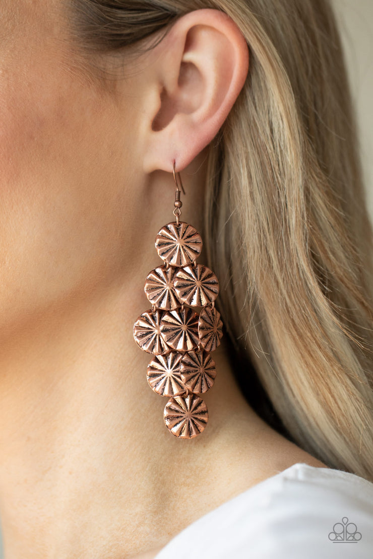 Paparazzi Accessories Star Spangled Shine - Copper Earrings