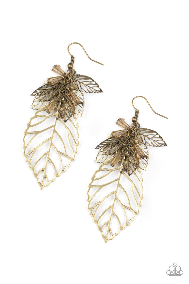 Paparazzi Accessories Instant Re-LEAF - Brass Earrings