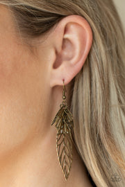Paparazzi Accessories Instant Re-LEAF - Brass Earrings