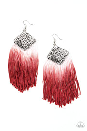 Paparazzi Accessories DIP The Scales - Red Earrings