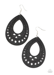 Paparazzi Accessories Belize Beauty - Black Earrings