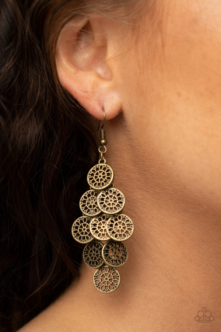 Paparazzi Accessories Blushing Blooms - Brass Earrings