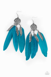 Paparazzi Accessories In Your Wildest DREAM-CATCHERS Blue Earrings
