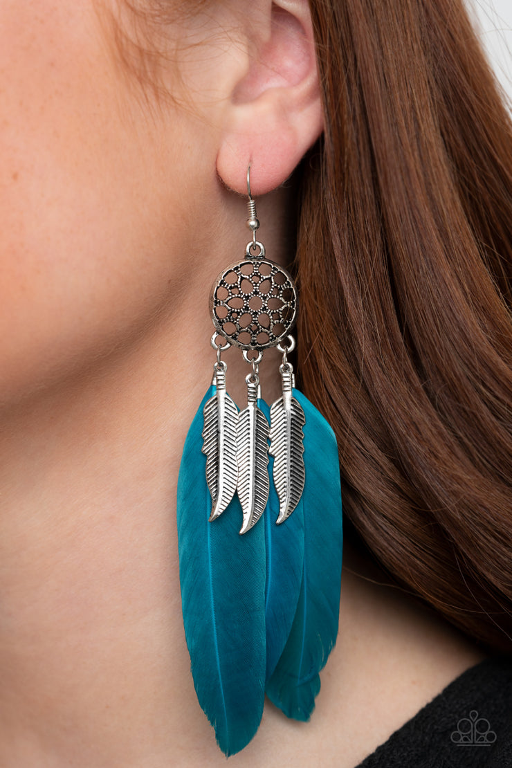 Paparazzi Accessories In Your Wildest DREAM-CATCHERS Blue Earrings
