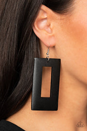 Paparazzi Accessories Totally Framed Black Earrings