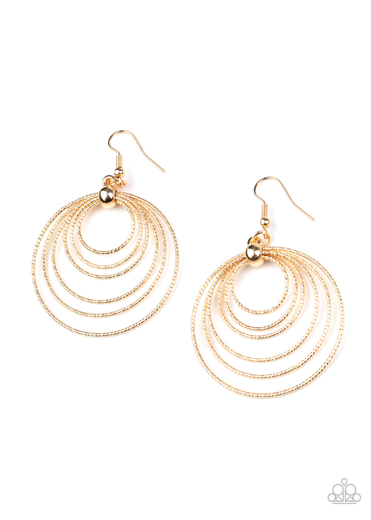 Paparazzi Accessories Elliptical Elegance - Gold Earrings