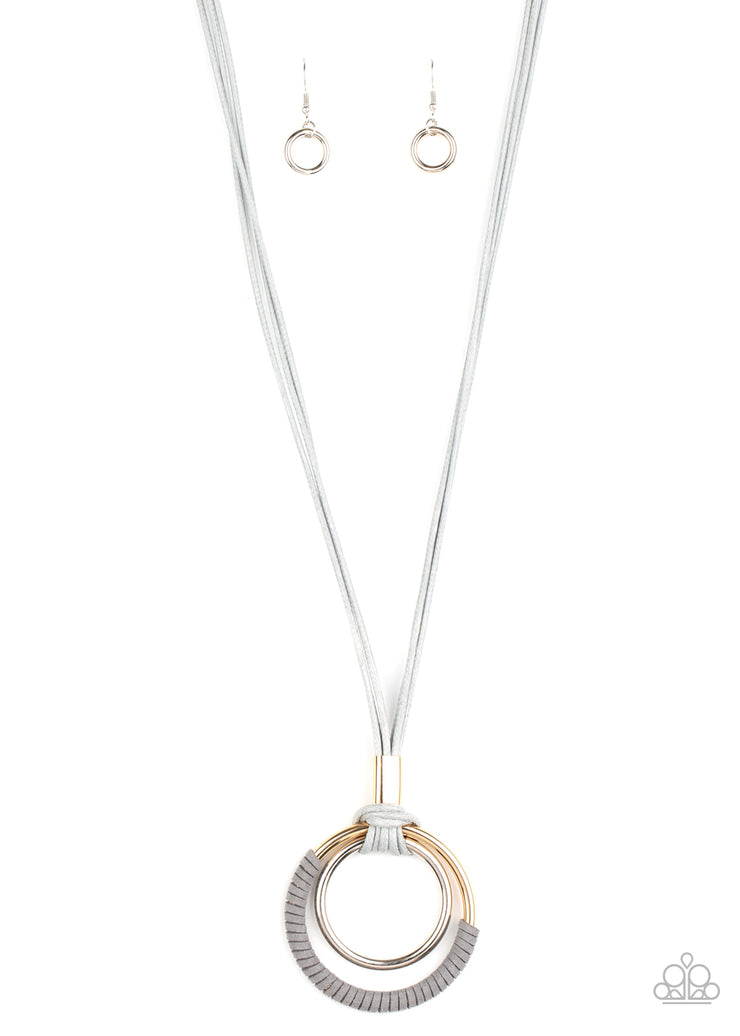 Paparazzi Accessories Elliptical Essence - Silver Necklace Set