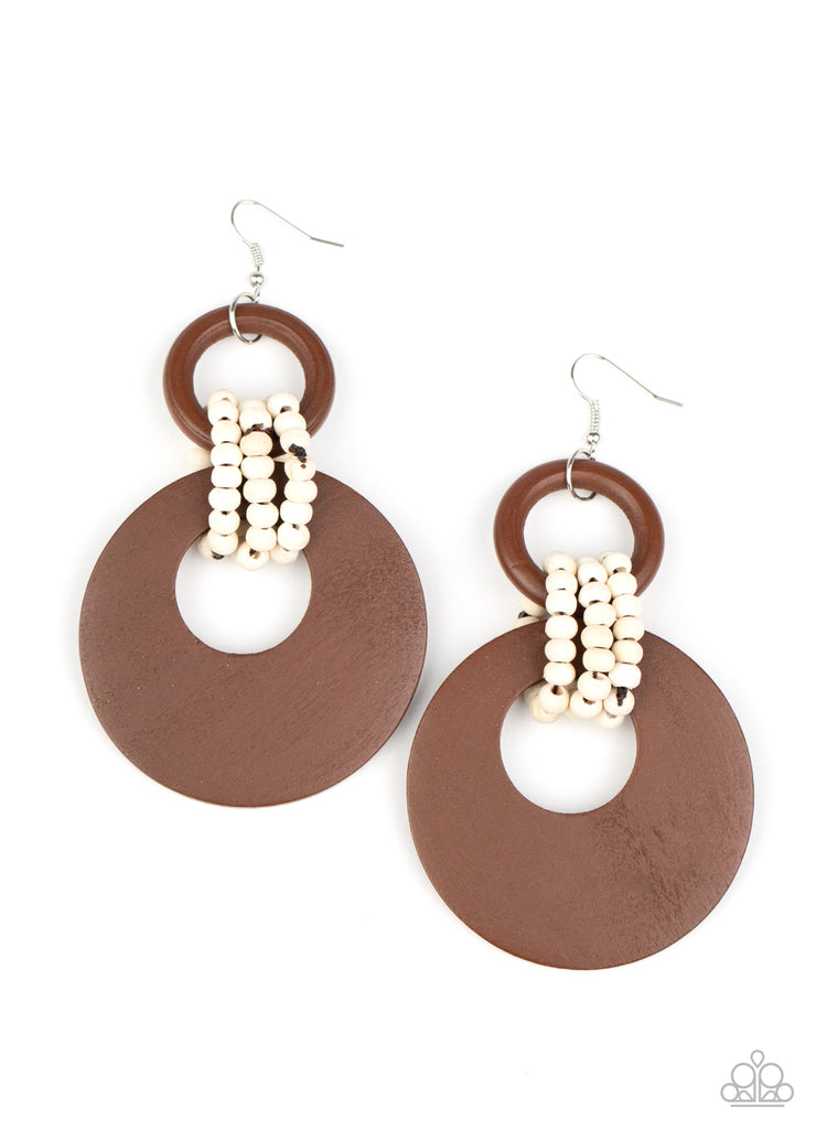 Paparazzi Accessories Beach Day Drama - Brown Earrings
