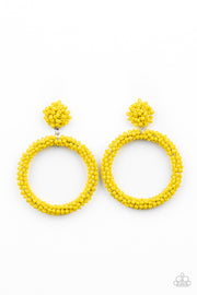 Paparazzi Accessories Be All You Can BEAD Yellow Earrings