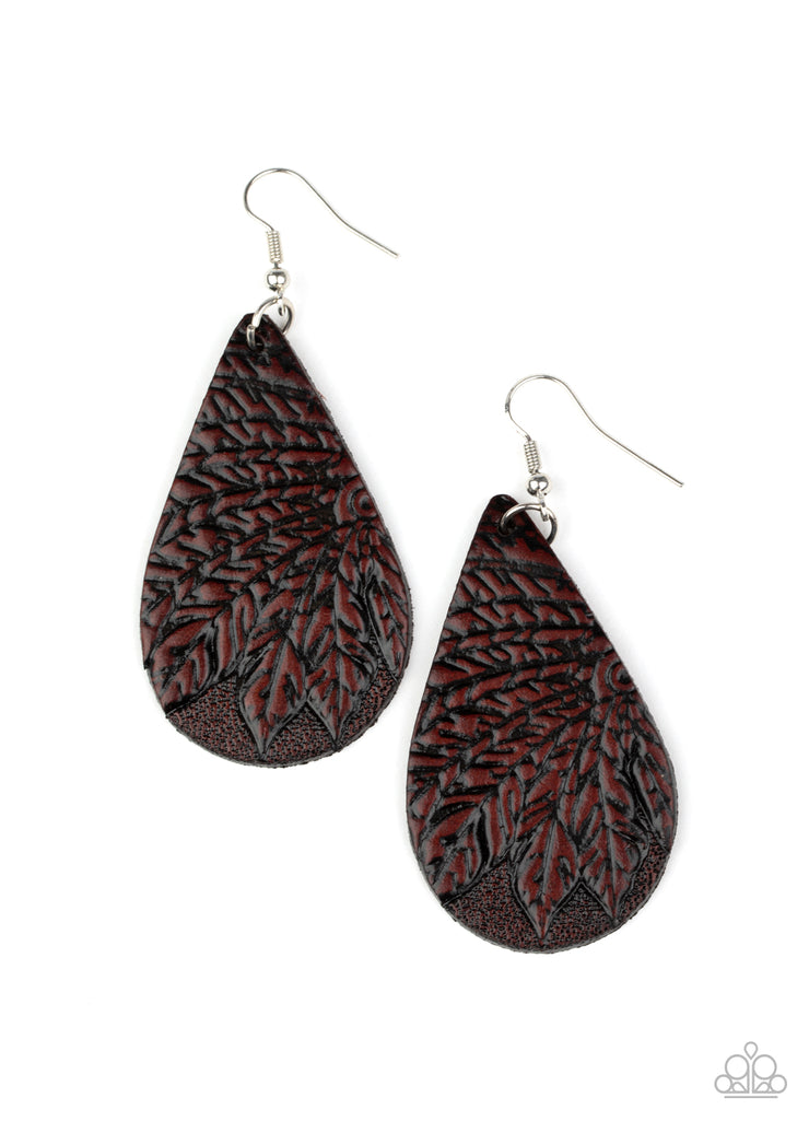 Paparazzi Accessories Everyone Remain PALM! Brown Earrings