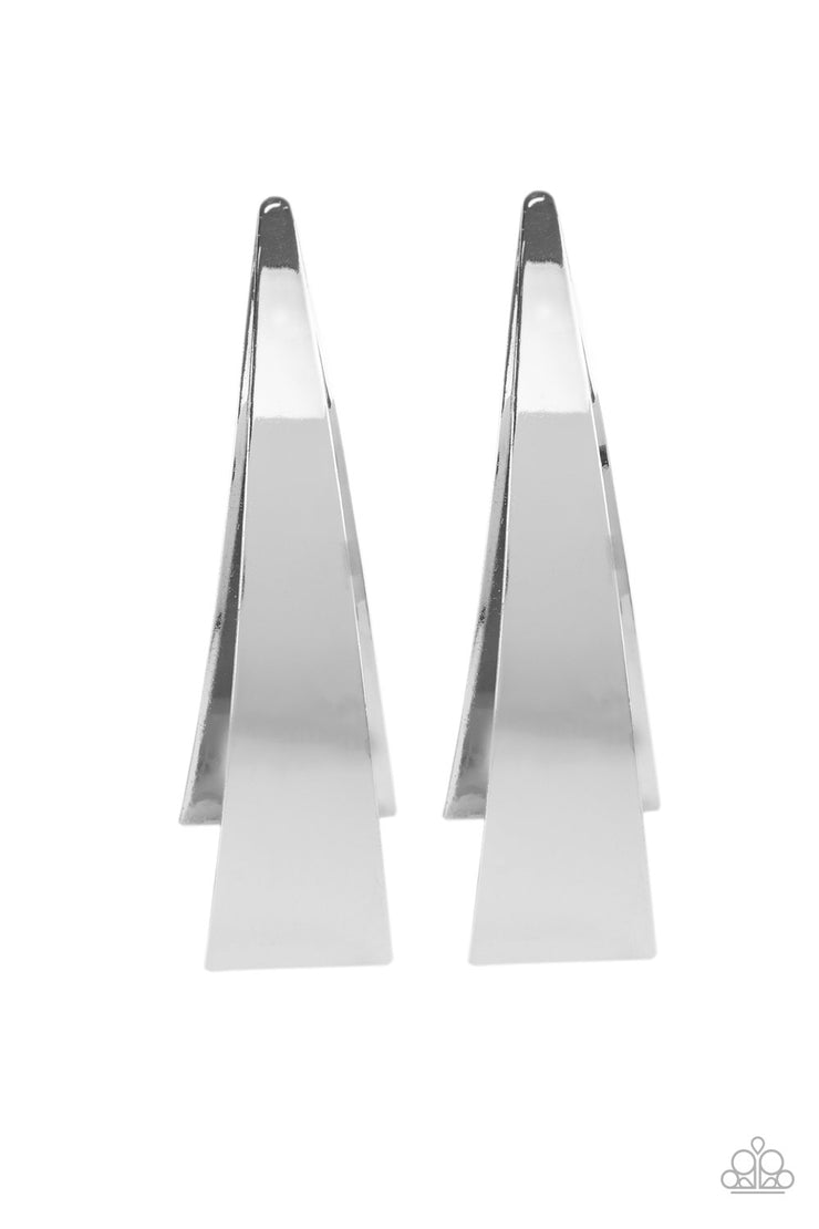 Paparazzi Accessories Underestimated Edge - Silver Earrings