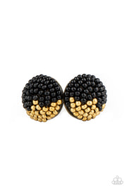 Paparazzi Accessories As Happy As Can BEAD - Black Earrings