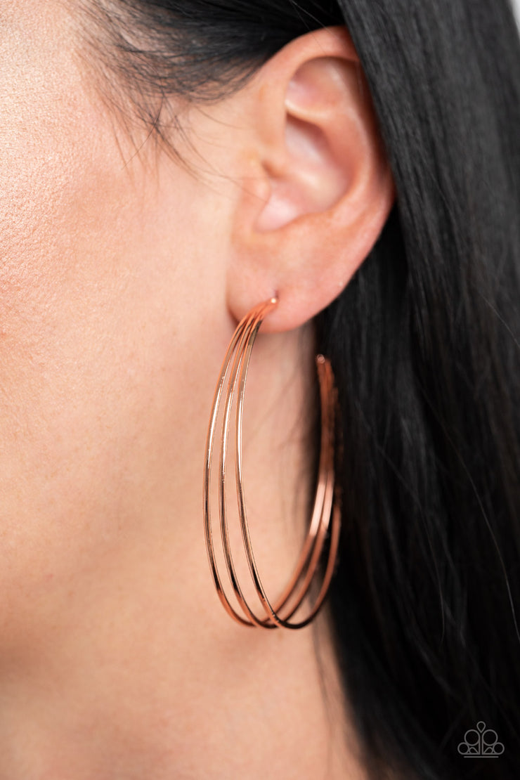 Paparazzi Accessories Rimmed Radiance - Copper Earrings