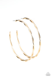 Paparazzi Accessories Out of Control Curves Gold Earrings