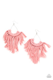 Paparazzi Accessories Wanna Piece Of MACRAME? - Pink Earrings